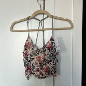 Urban Outfitters Out From Under Floral Spaghetti Crop Top — [BRAND NEW] — Size L